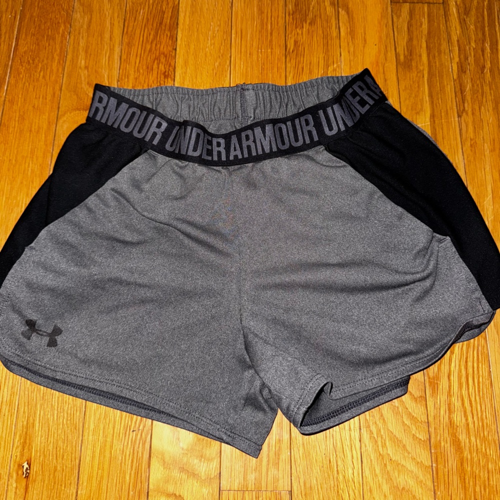 Gray and Black Athletic Shorts Moisture-Wicking Performance